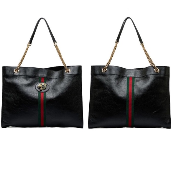 Authentic Gucci black calf leather Rajah large tote - Picture 8 of 17